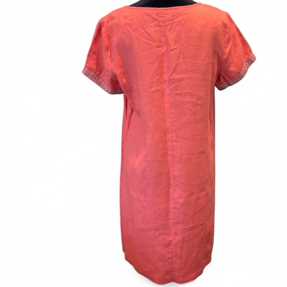 J. Jill Linen Short Sleeve Shirtdress, size 12, Relaxed Comfy Beachy Embroidered - Picture 3 of 12